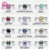 Bague en moissanite colorée 1CT, argent sterling 925, coupe ronde brillante, moissanite bleue rose pour cadeaux