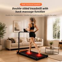 Tapis de marche électrique portable double face 2-en-1 pliable avec massage des pieds et écran LED pour usage domestique