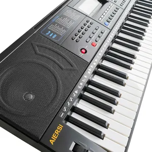 Aiersi Piano Digital 61 tombol, instrumen keyboard musik Organ elektronik respons sentuh dengan perkusi layar LCD USB