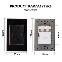 Bingoelec vente en gros 118 pôles Double 3 amélioration de l'habitat alimentation électrique verre mur Schuko prises 2 USB A + A Compatible WIFI