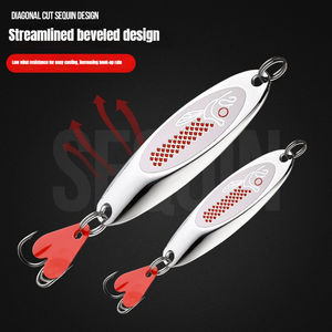 Leurre de jigging en fer métallique dur, réfléchissant et durable, 7-18g, avec hameçon triple et paillettes, <span class=keywords><strong>action</strong></span> coulante, pour bar, poisson-chat et eau salée - Product Image 3