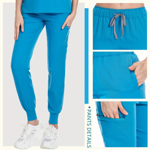 Uniforme médico ajustado para mujer, traje quirúrgico clínico, conjunto de exfoliación para Hospital, Top de bolsillo, pantalón para correr, belleza Dental, Spa, ropa de trabajo de laboratorio - Product Image 6