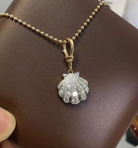 Joyería Fina Personalizada, Colgante de Concha Sólida Real, Oro Rosa, Amarillo y Blanco de 9k, 10k, 14k y 18k, Diamante/Gema de Laboratorio, Fabricación en Fábrica - Product Image 1