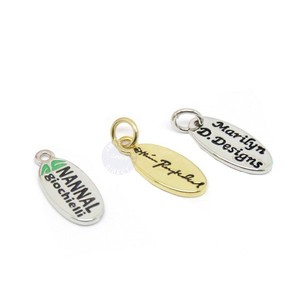 Etichette Personalizzate in Metallo Oro o Argento per Gioielli, Incisione Laser con Anello di Collegamento - Product Image 5