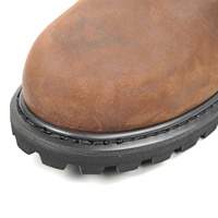 Bottes de Sécurité EN20345 S3 pour Mineurs et Travailleurs de Champs Pétroliers, Demi-Genou en Cuir Crazy Horse Personnalisé, Embout en Acier, Style Cowboy avec Soudure Goodyear