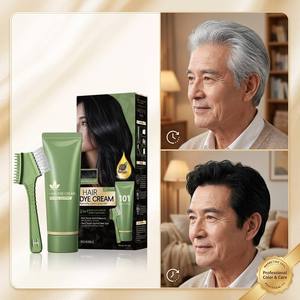 ครีมย้อมผมดำ<span class=keywords><strong>สมุนไพร</strong></span>ธรรมชาติ ปราศจากแอมโมเนีย สูตรบำรุง ไม่ผสมเปอร์ออกไซด์ ปิดผมขาวถาวร - Product Image 3