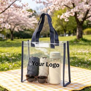 Bolsas de Compras de PVC Transparentes Personalizadas con Asas, Bolsas de Plástico Transparentes con Asas Holográficas para la Playa - Product Image 3