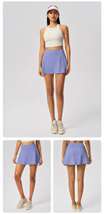 Gonna da Golf Yoga a vita alta con Logo personalizzato con gonna da corsa corta e comoda con gonna attiva taglie forti con tasche - Product Image 4