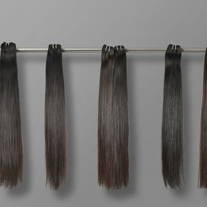 Cabello 100% natural color negro, liso, sedoso y suave, fabricado a máquina, con doble onda suelta, cabello humano indio para mujeres. - Product Image 1