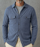 2027 Frühling Herren Kaschmir-Polokragen-Cardigan Herren Kaschmir-Hemd mit Knöpfen Polo-Pullover für Herren