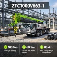 Grue mobile d'occasion de haute qualité 100t, flèche télescopique 60,5m, hauteur de levage max. 88,4m pour les infrastructures routières