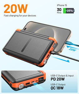 סוללת גיבוי סולארית מתקפלת <span class=keywords><strong>3</strong></span> חלקים, רב מכר, עם טעינה מהירה PD, 4 כבלים, 16000mAh, מטען נייד לחירום - Product Image 3