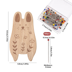 <strong>Magnetic</strong> Wooden Animal-Shaped Pin Cushion <strong>Needle</strong> Minder 100-Pin Capacity Multi-Purpose Hair Clip Paper Clip Organizer for - Product Image 5