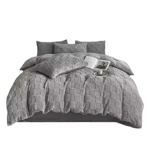 Chải Comforter ấm bedding 4-mảnh hoạt động in bedding linens và Duvet bao gồm Khăn trải giường