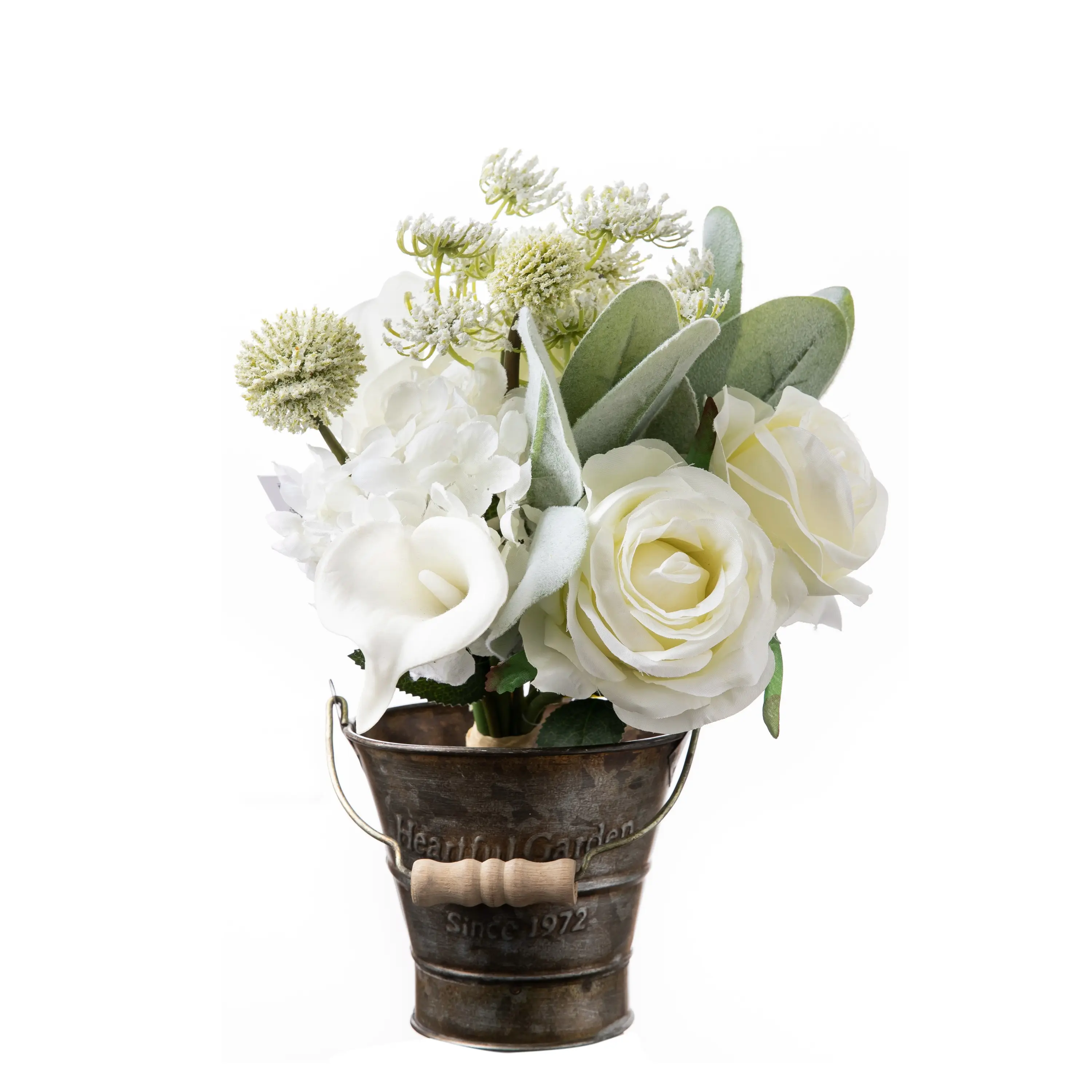 Ramo de flores de boda Blanco Calla Lily Rose Bouquet Flor Boda Nupcial Flor artificial