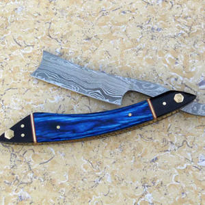 มีดโกนเหล็กกล้าไร้สนิมสวยงาม พร้อมใบมีดดามัสกัสและด้ามจับทำจากกระดูก สำหรับโกนผม ใบหน้า ร่างกาย ใช้ในร้านเสริมสวย - Product Image 2