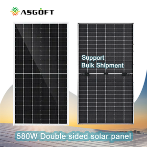 両面太陽光パネル 560W 570W 580W 590W デュアルガラス太陽光発電パネル IP68 - Product Image 1