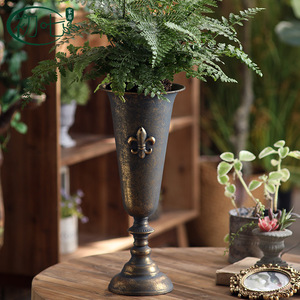 European Style Antique Metal Floor <b>Vase</b> Amphora Shape For Floral Display Outdoor Courtyard Decor - Product Image 3