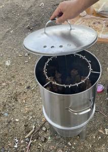 Four suspendu électrique pour <span class=keywords><strong>barbecue</strong></span>, au charbon de bois, sans fumée, en acier inoxydable épais, four pour l'extérieur, w - Product Image 2