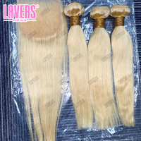 Bundle de cheveux brésiliens 613 blonds de 30 pouces Extensions de cheveux humains Remy 100% vente en gros bon marché Bundle 613 Curl Wave Bundles de cheveux humains