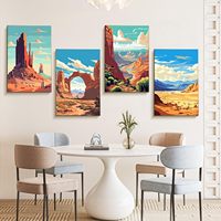 Peinture par numéros personnalisée SONGWOO, 4 pièces encadrées, idéale pour la décoration murale, ensemble de peinture numérique de paysage