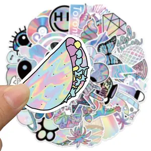 Goede Hechting Decoratieve Motorfiets Gestanst Anime Vinyl Sticker Afdrukken Logo Custom Holografische Cartoon Sticker