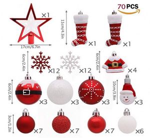 Boules de Noël Exquises Peintes à la Main en Plastique Écologique, Tailles Assorties, 86 Pièces/Paquet, Décorations et Ornements pour Sapin 2023 - Product Image 6