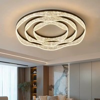 Plafonnier LED moderne pour salon avec télécommande, couvercle en acrylique, IP44, 6000K, base en fer, pour la protection des yeux, design simple