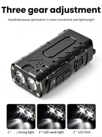 Linterna LED Recargable de Emergencia con 3 Modos de Generación de Energía por Compresión Manual, Linterna LED EDC de Supervivencia Autoalimentada