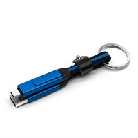 Mini porte-clés 6-en-1, chargeur USB portable en alliage d'aluminium tressé avec charge rapide 60W Type-C vers C, pour cadeaux promotionnels d'entreprise