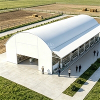 Abri pour bétail en aluminium robuste avec structure ignifugée et revêtement en PVC, tente pour bétail, pour stationnement de voitures, jardin extérieur