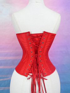 Luxury Satin Overbust Corset Top Women Sexy Lace up Bone <b>Waist</b> Trainer <b>Cincher</b> Body Shaper Bustier Shapewear Party Clubwear - Product Image 4