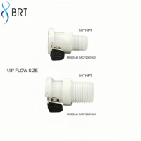 Raccord de tuyauterie à connexion rapide de type push, prise femelle 1/4 avec valve, pour systèmes de transfert de fluides, fourni par l'usine
