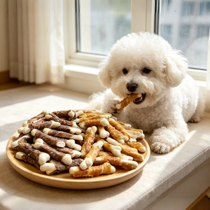 Snack IFS per <span class=keywords><strong>Cani</strong></span> a Forma di Manubrio con Pollo, Anatra e Proteine del Latte - Snack Dentali Senza Pelle di Cuoio per <span class=keywords><strong>Razze</strong></span> Medie e Grandi - Product Image 1
