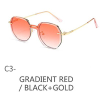 Lunettes de soleil pleine monture pour femmes, monture fine en métal, verres dégradés, protection UV400, pour l'extérieur, vente en gros