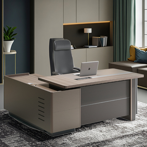 Mesa DE OFICINA DE MADERA Modern Manager Boss Escritorio de computadora Escritorio de oficina de lujo Escritorio moderno Juego de muebles de oficina Mesa de juegos - Product Image 1
