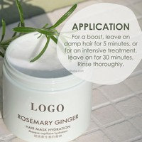 Masque capillaire à la rosemarie et au gingembre sans parabènes ni silicones pour cheveux abîmés, secs et ternes, soin hydratant intensif