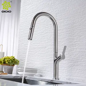 Modern Steel Single Handle Pull Out Sprayer Cupc Kitchen Faucet Kitchen Sink Faucet