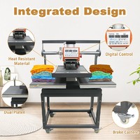 Presse à chaud industrielle 16x24 à double plateau coulissante automatique pour le transfert et la sublimation de t-shirts