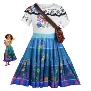핫 세일 Encanto 캐릭터 미라벨 코스프레 할로윈 의상 공주 드레스와 여성용 가방