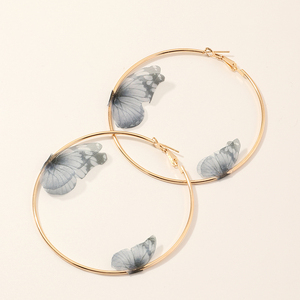 Pendientes de Aro Grandes de Seda Colorida de Doble Capa, Elegantes y Chapados en Oro, Joyería de Moda para Mujer - Product Image 4