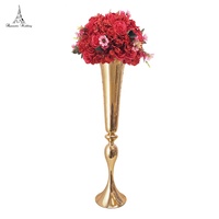 Grand Vase à Fleurs Romantique en Métal Or Argent Blanc pour Mariage et Décoration Intérieure