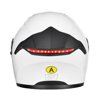 Casque de moto ouvert avec double visière et feux arrière LED intelligents certifiés DOT, casques de motocross demi-face AD Factory