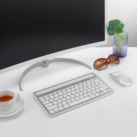 Keyboard nirkabel, papan ketik Mini dengan bantalan portabel Slot tempat ponsel untuk ponsel pintar Tablet