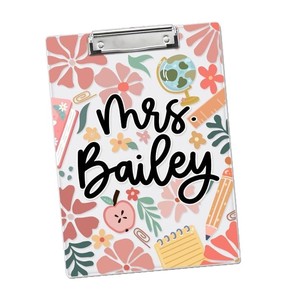 Uionen กลับไปที่โรงเรียนโฟลเดอร์คลิปบอร์ดพลาสติกที่กำหนดเอง-ของขวัญวันครูส่วนบุคคลพร้อมชื่อสลัก-พ็อดได้ตามต้องการ - Product Image 5