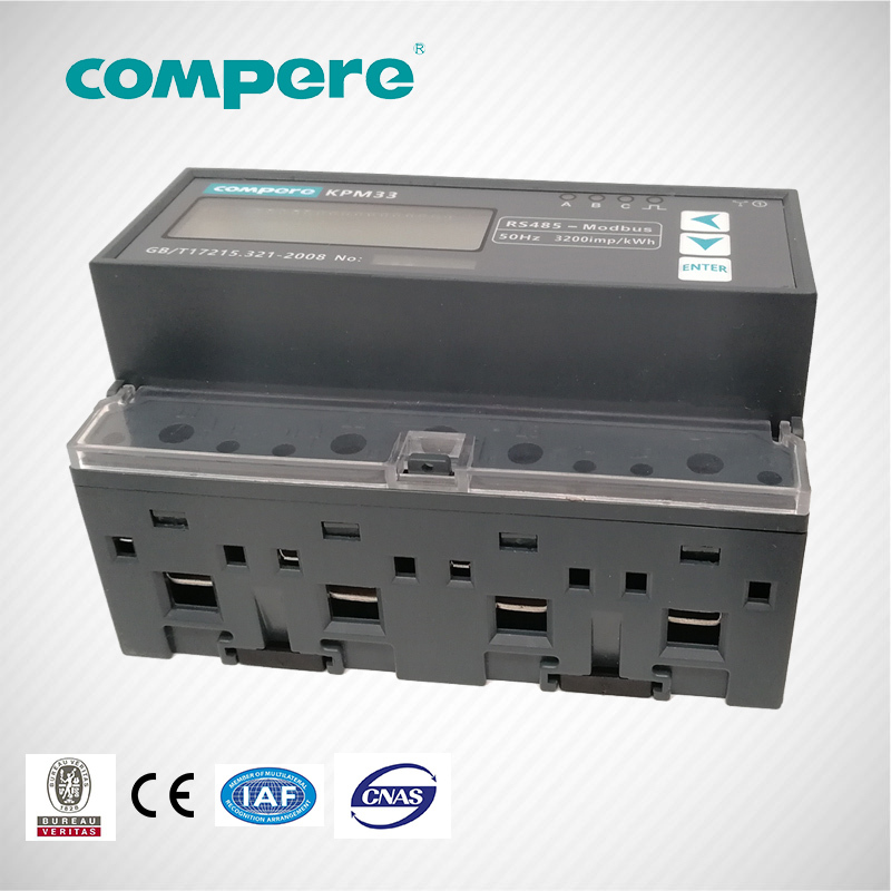 RS485 puerto de comunicación modbus 3 Fase inteligente digital de carril Din electricidad kwh de energía