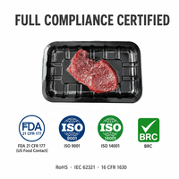 Plateau en plastique PP personnalisé pour emballage sous vide, qualité alimentaire, thermoscellable, pour steak et viande de bœuf, vente en gros usine