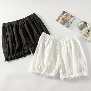 Pantaloncini da donna in puro cotone con motivo a zucca Lolita da ragazza Casual Bloomers di sicurezza per l'estate Kawaii bianco Vintage vittoriano - Product Image 5
