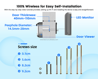 Caméra de sonnette de porte miniature FHD 3MP, caméra de sécurité domestique sans fil avec écran 4,3 pouces 1080p, caméra de sonnette de porte