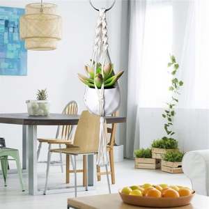 Panier de fruits plante organisateur décor moderne suspendu planteur <span class=keywords><strong>en</strong></span> <span class=keywords><strong>osier</strong></span> pépinière naturel <span class=keywords><strong>tressé</strong></span> jonc de mer ventre avec plastique - Product Image 5